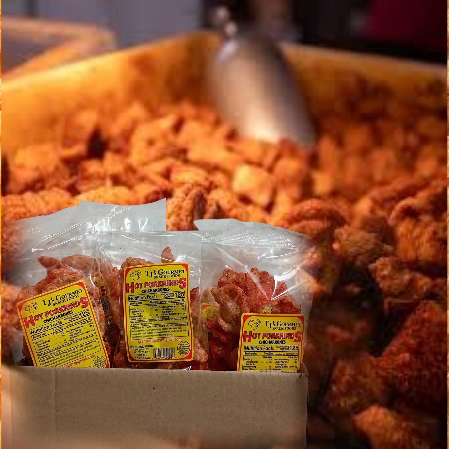 TJ's Gourmet Smokin' Hot Cracklins - Case of 12