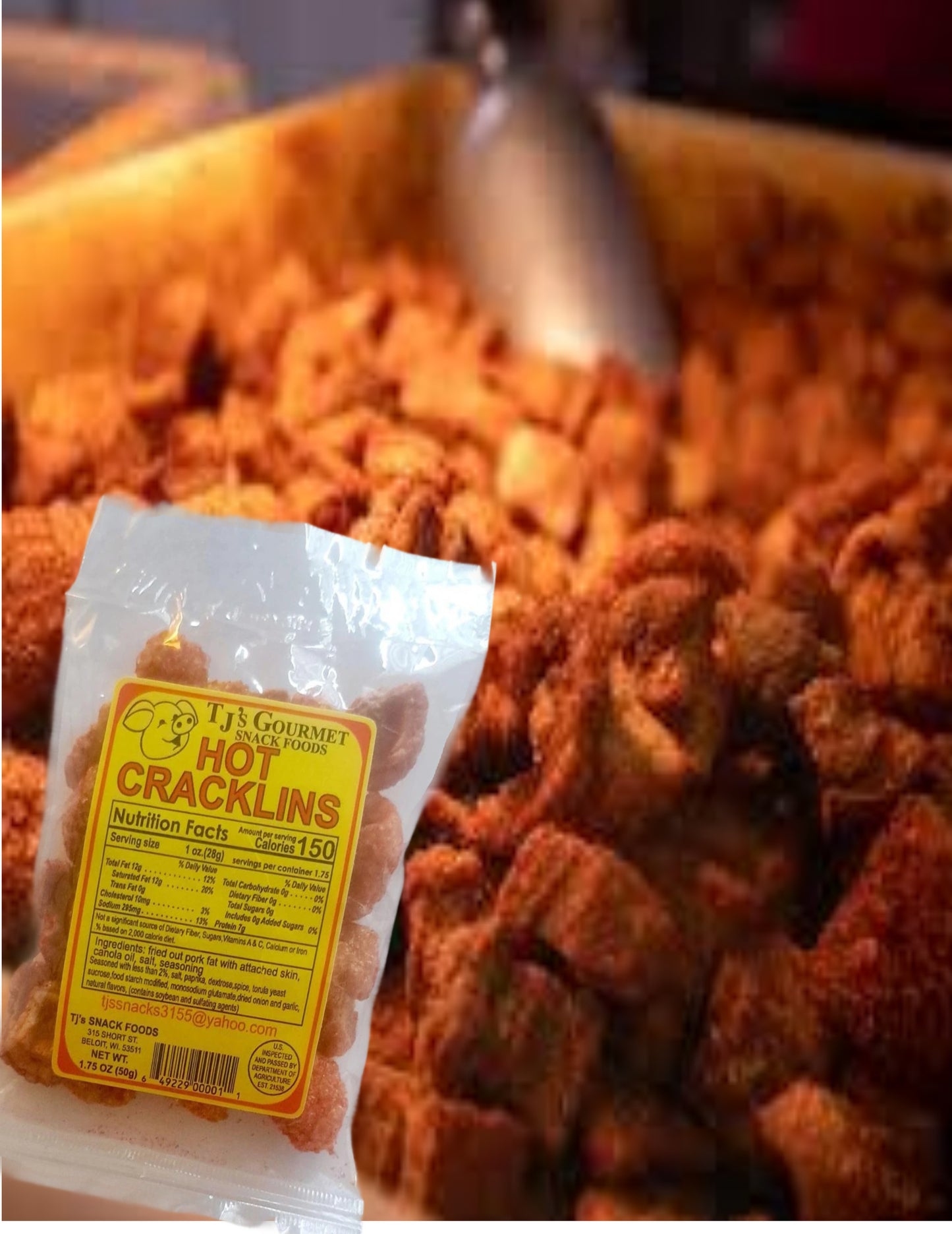 TJ's Gourmet Smokin' Hot Cracklins - Case of 12